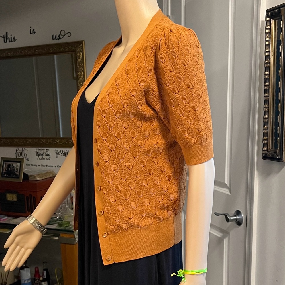 Ann Taylor Orange Women's Cardigan - Picture 3 of 8